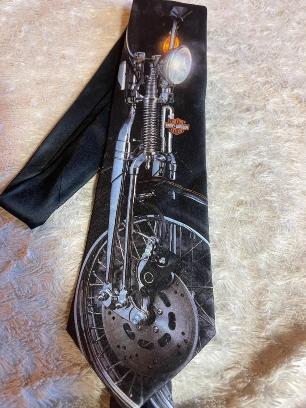 Vintage Harley-Davidson Motorcycle Graphic Tie
